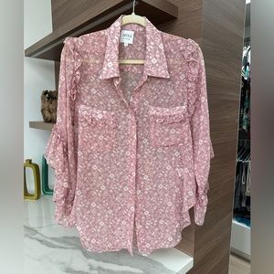 Misa Blouse, size small, pink print